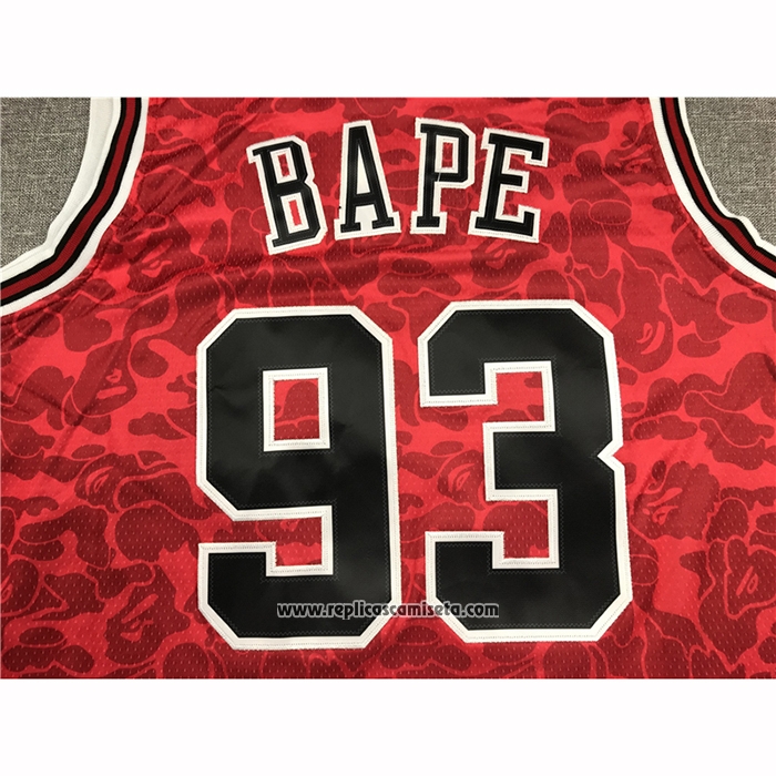 Camiseta Chicago Bulls Bape #93 Hardwood Classics Rojo